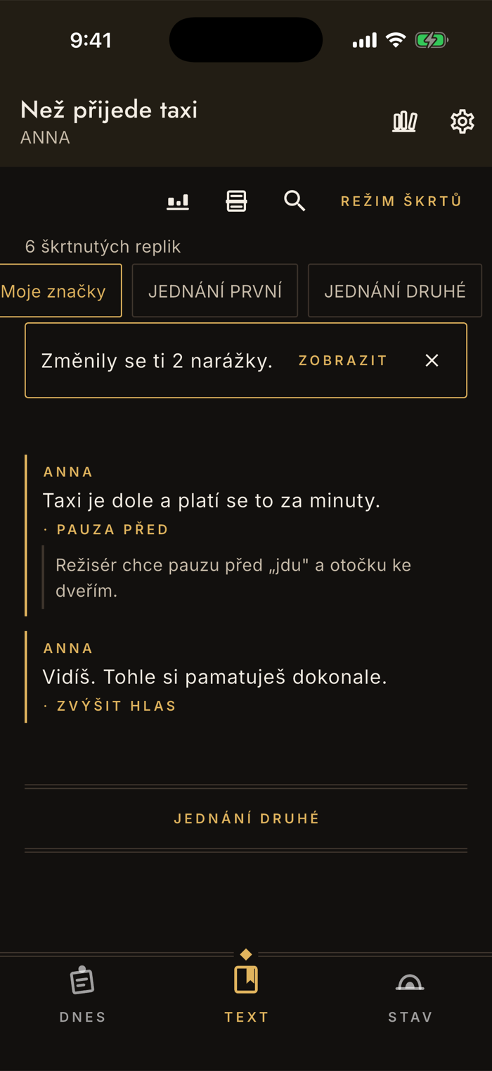 Čtečka s aktivním filtrem Moje značky: zobrazené jsou jen repliky s poznámkou nebo štítkem.